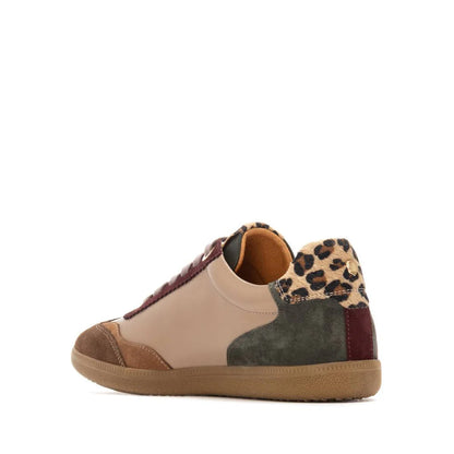 Carmela Ladies Retro Leopard Trim Sneaker