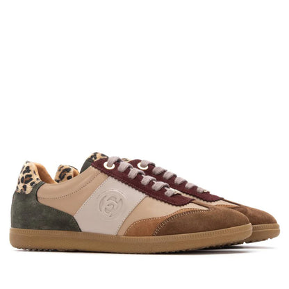 Carmela Ladies Retro Leopard Trim Sneaker