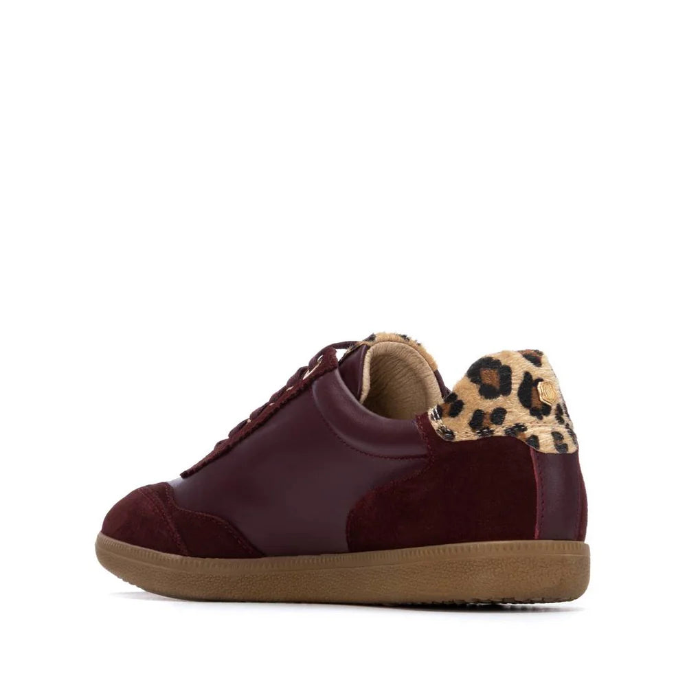 Carmela Ladies Retro Leopard Trim Sneaker