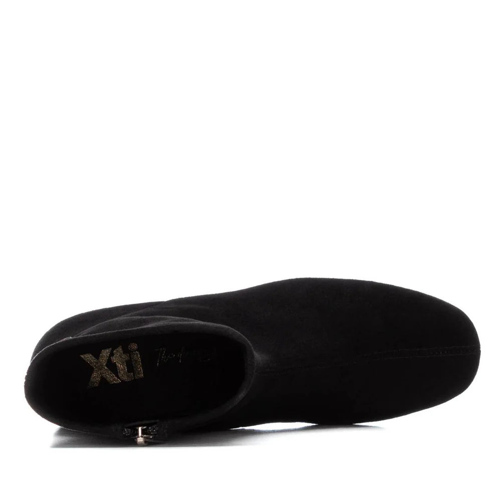 XTI Ladies Micro Fibre Block Heel Ankle Boot