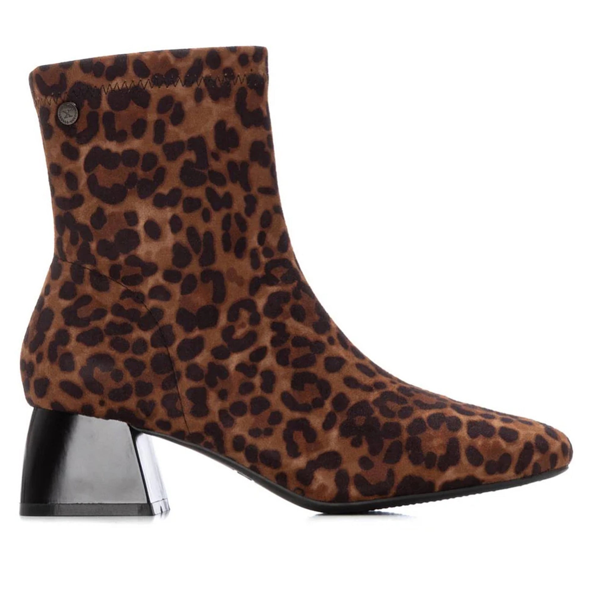 Block Heels Leopard Print Studded Boots XTI Ladies Leopard Print