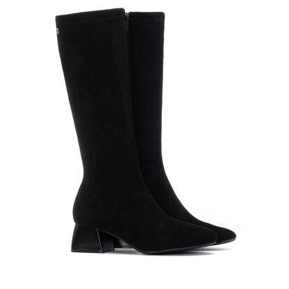 XTI Ladies Block Heel Micro Fibre Boot