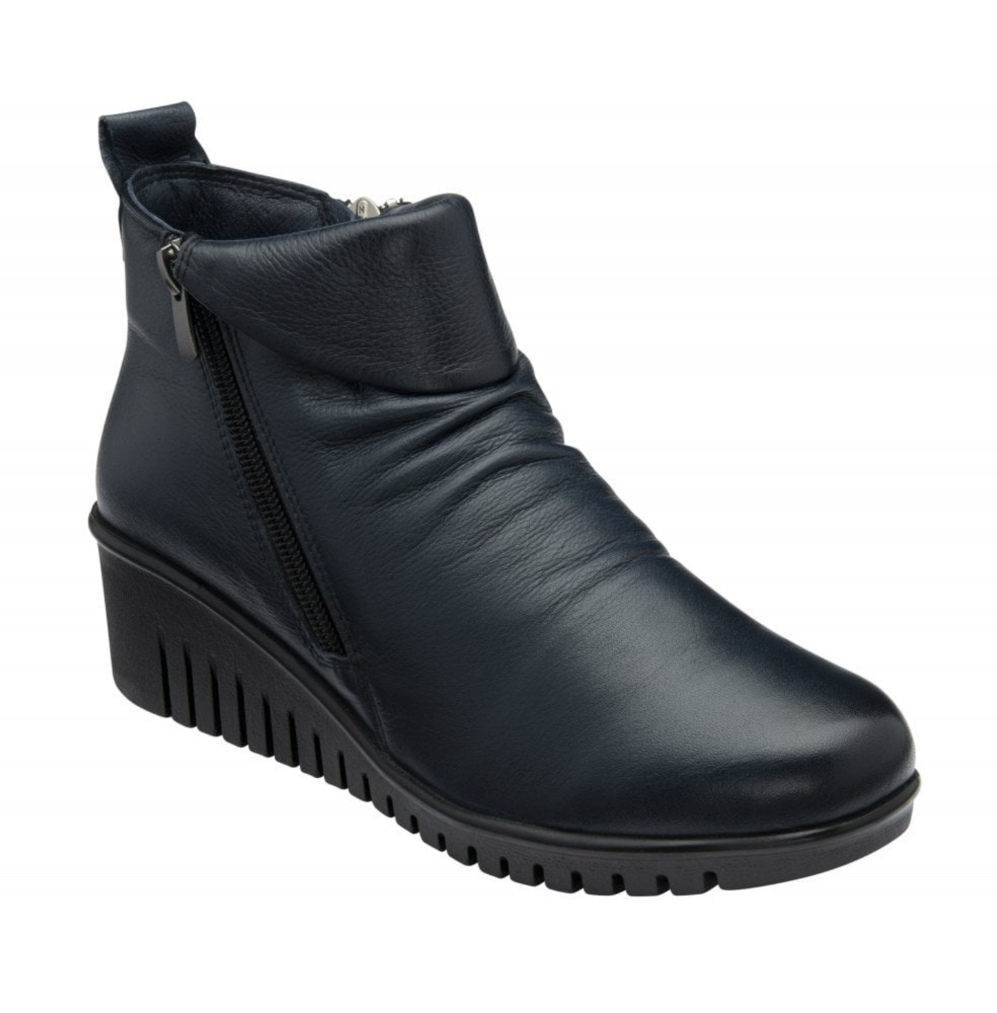 Lotus Cordelia Ladies Super Soft Wedge Heel Navy Ankle Boot