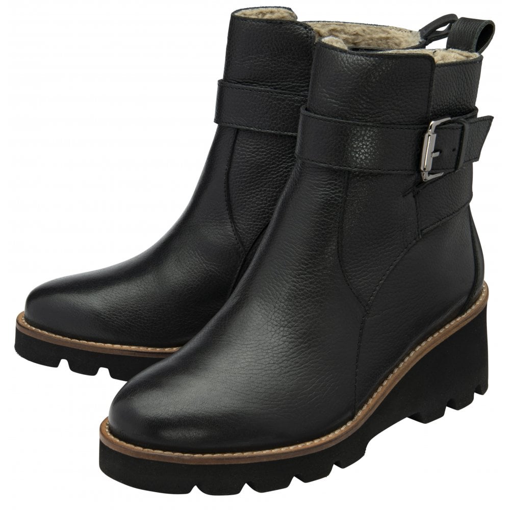 Lotus Emberlynn Ladies Grain Leather Wedge Ankle Boot