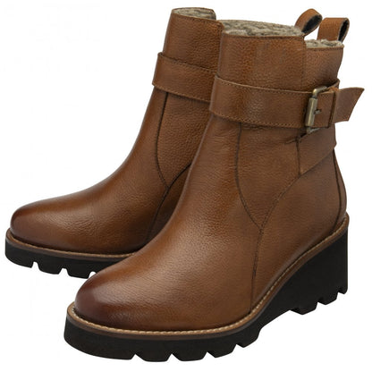 Lotus Emberlynn Ladies Grain Leather Wedge Ankle Boot