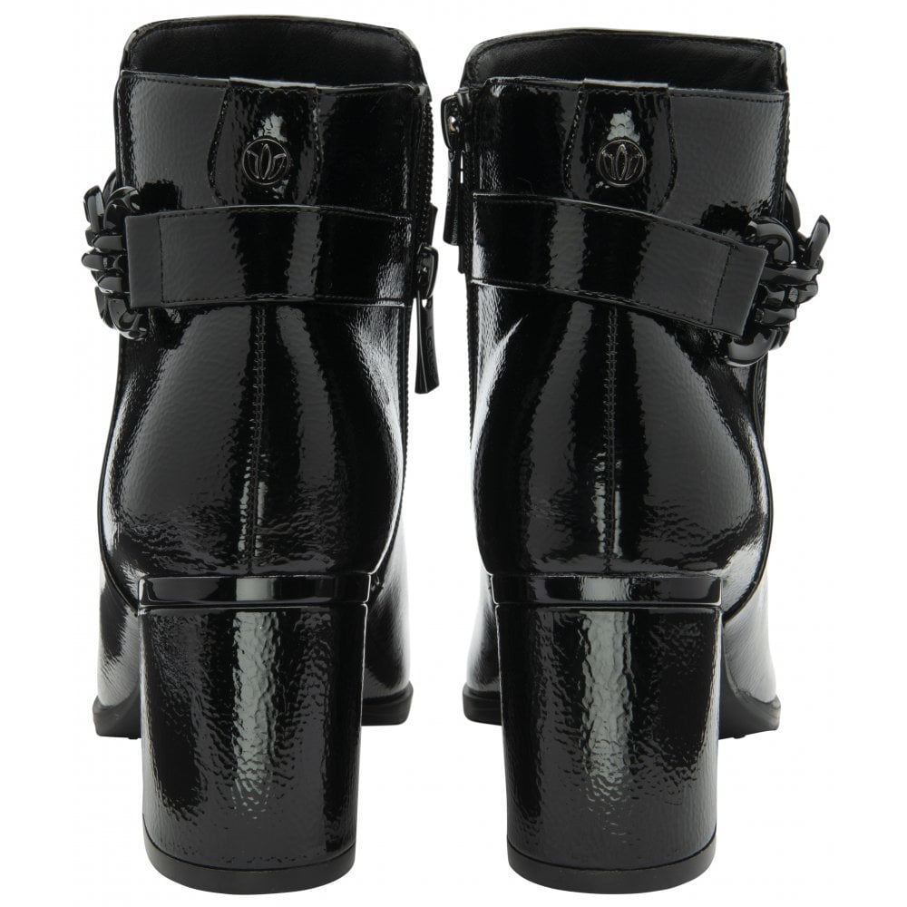 Lotus Amarin Ladies Block Heel Chain Trim Ankle Boot