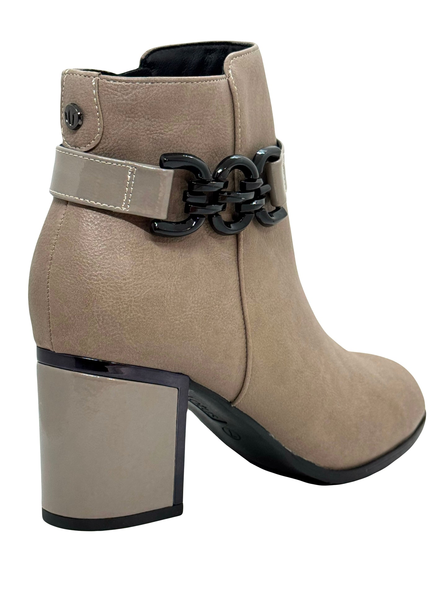 Lotus Amarin Ladies Block Heel Chain Trim Ankle Boot