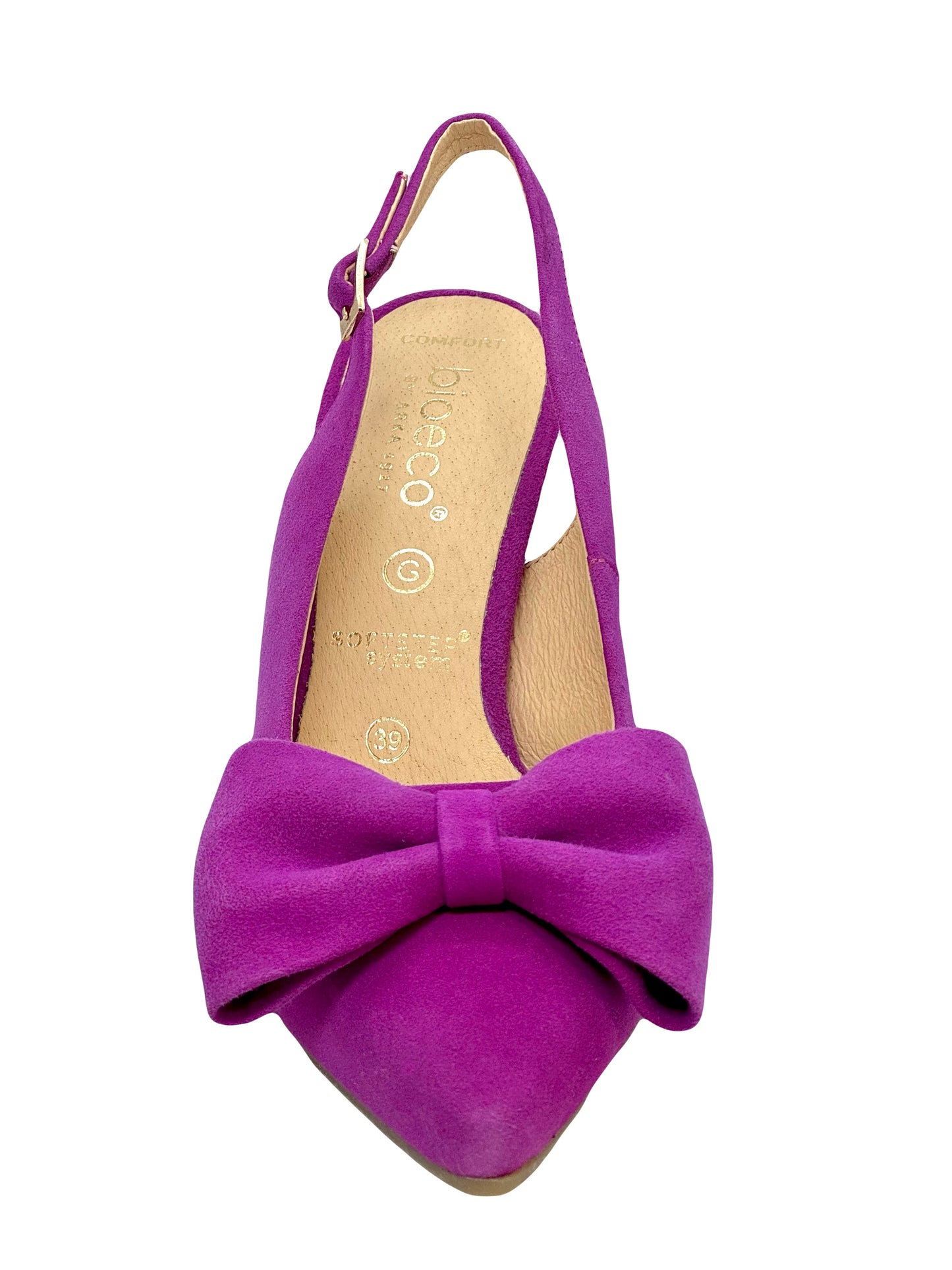 Bioeco Ladies Bow Front Slim Heel Sling Back