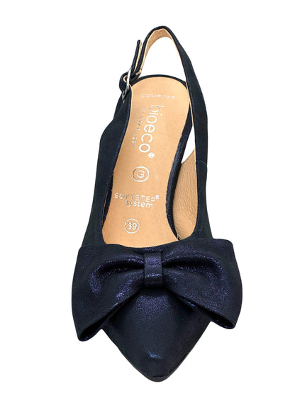 Bioeco Ladies Bow Front Slim Heel Sling Back