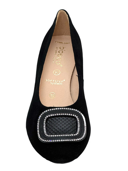 Bioeco Ladies Buckle Front Block Heel Court