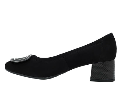 Bioeco Ladies Buckle Front Block Heel Court