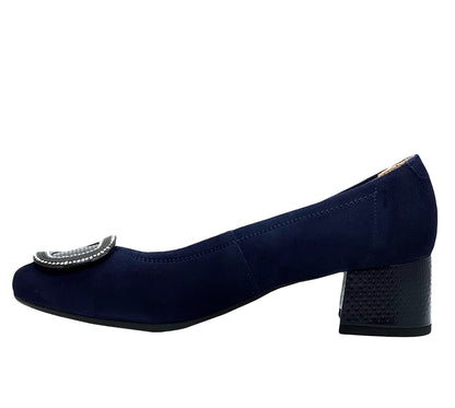 Bioeco Ladies Buckle Front Block Heel Court