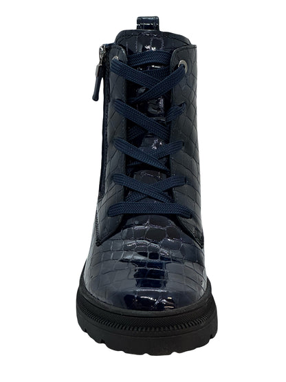 Ara Dover Ladies Croco Print Lace Up Ankle Boot