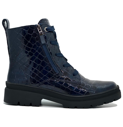 Ara Dover Ladies Croco Print Lace Up Ankle Boot