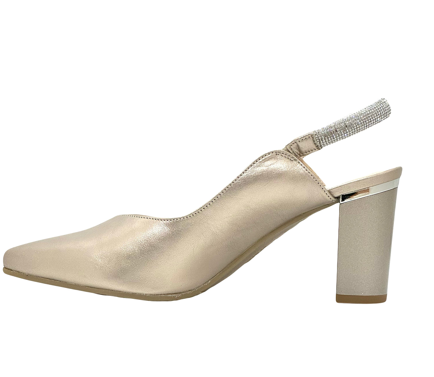 Bioeco Leather Block Heel Slingback