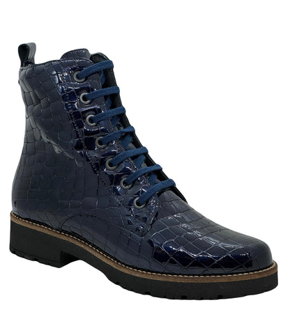 Pitillos Ladies Croco Chunky Sole Lace Boot