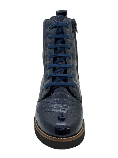 Pitillos Ladies Croco Chunky Sole Lace Boot
