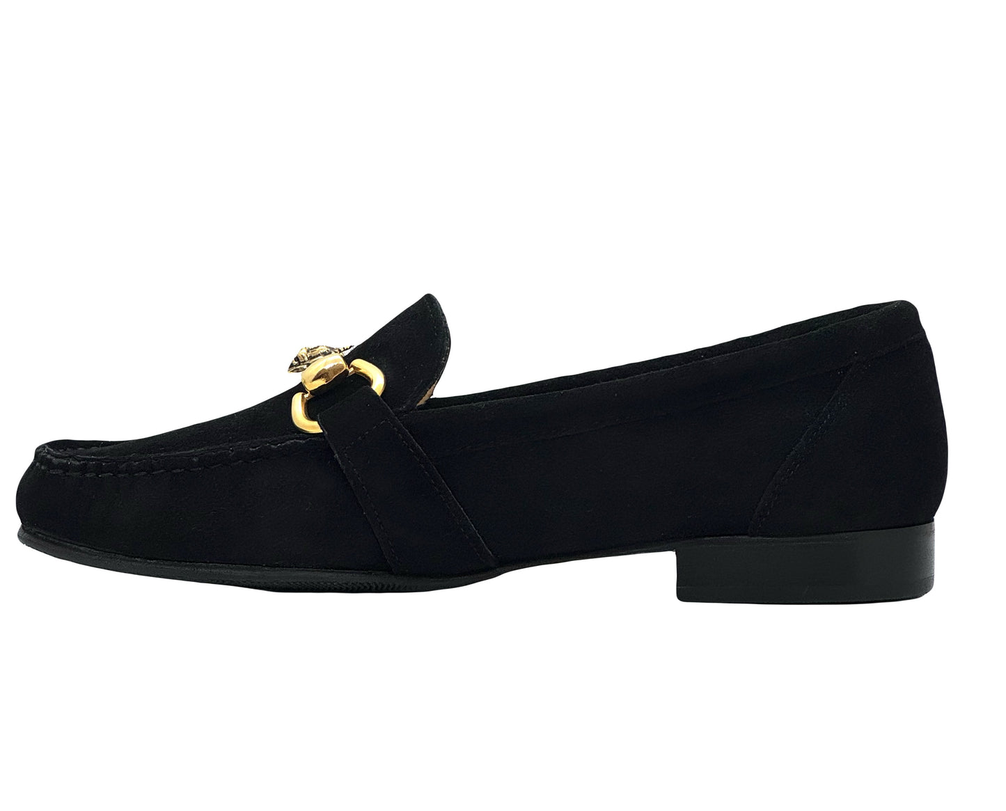 HB Black Suede Lion Head Loafer