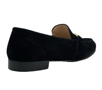 HB Black Suede Lion Head Loafer