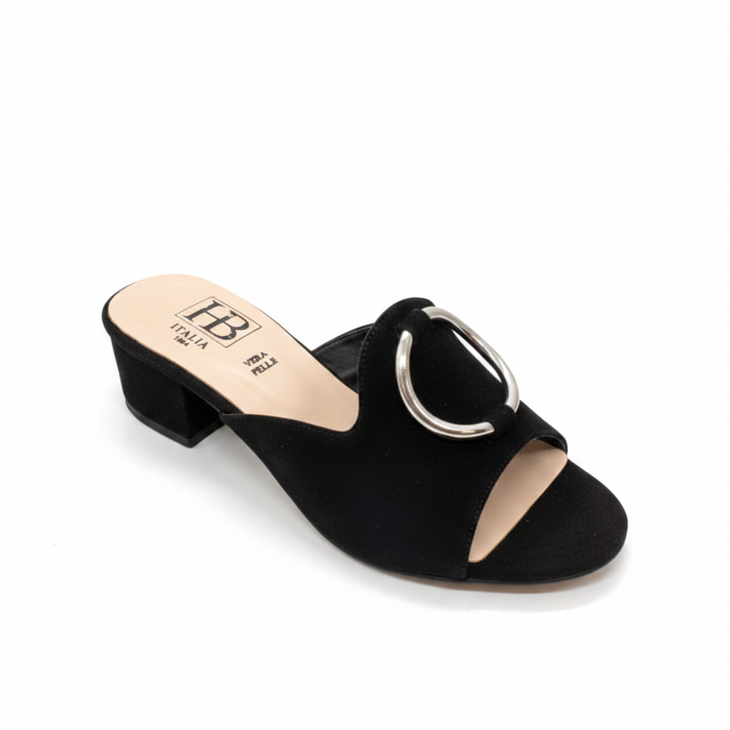 HB Italia Circle Trim Block Heel Slider