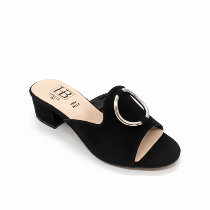 HB Italia Circle Trim Block Heel Slider