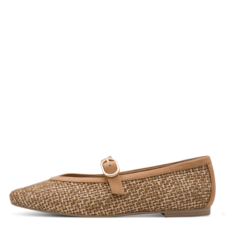 Marco Tozzi Raffia Mary Jane Flat Pump