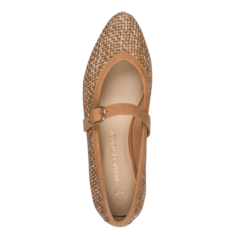 Marco Tozzi Raffia Mary Jane Flat Pump