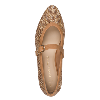 Marco Tozzi Raffia Mary Jane Flat Pump