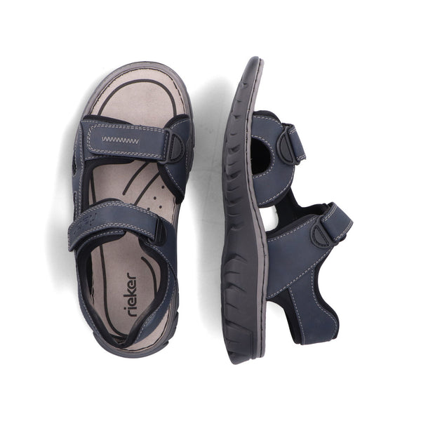 Rieker Mens Navy Velcro Walking Sandal