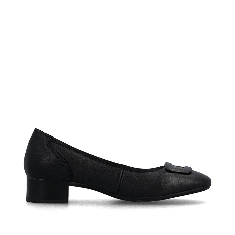 Rieker Ladies Low Heel Buckle Trim Court Shoe