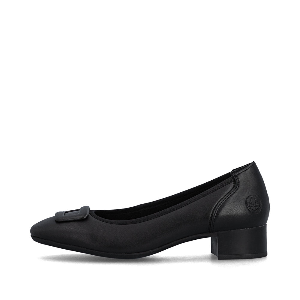 Rieker Ladies Low Heel Buckle Trim Court Shoe