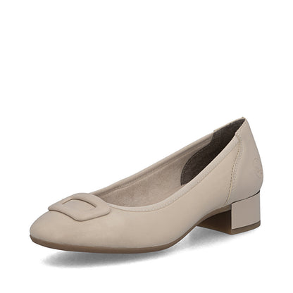 Rieker Ladies Low Heel Buckle Trim Court Shoe