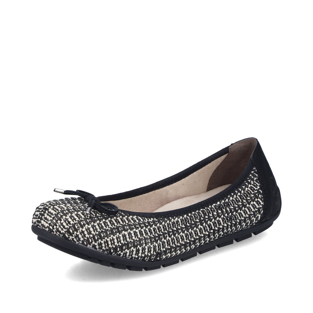 Rieker Ladies Woven Upper Flat Ballet Pump