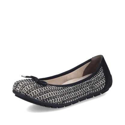 Rieker Ladies Woven Upper Flat Ballet Pump
