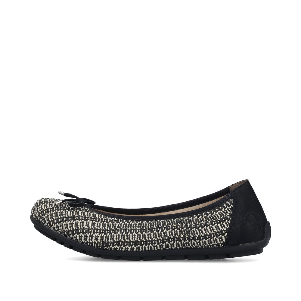 Rieker Ladies Woven Upper Flat Ballet Pump