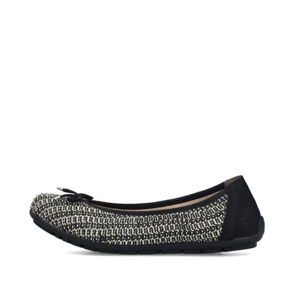 Rieker Ladies Woven Upper Flat Ballet Pump