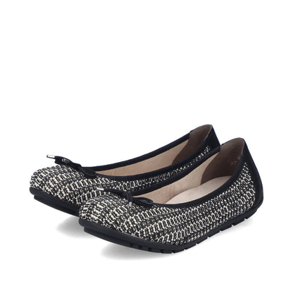 Rieker Ladies Woven Upper Flat Ballet Pump