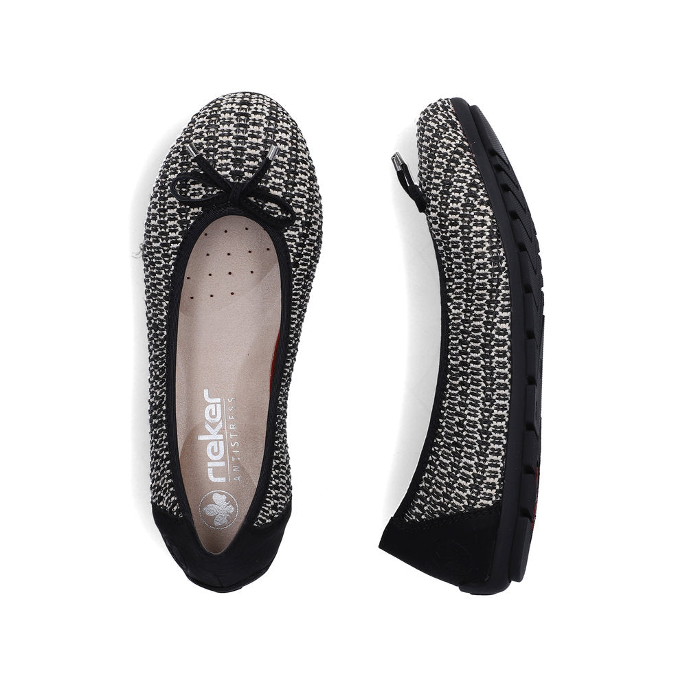 Rieker Ladies Woven Upper Flat Ballet Pump