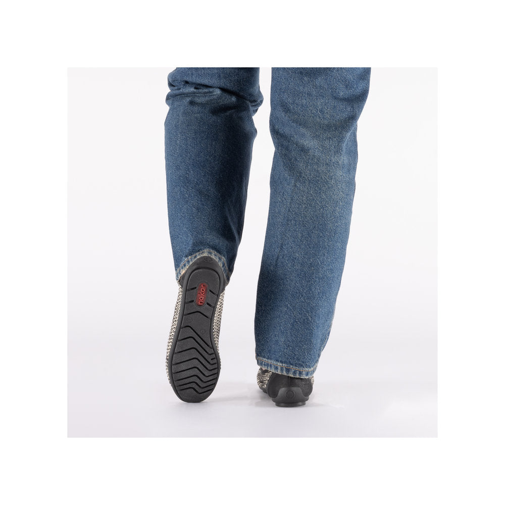 Rieker Ladies Woven Upper Flat Ballet Pump