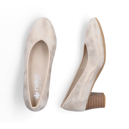 Rieker Ladies Mid Heel Almond Toe Court Shoe
