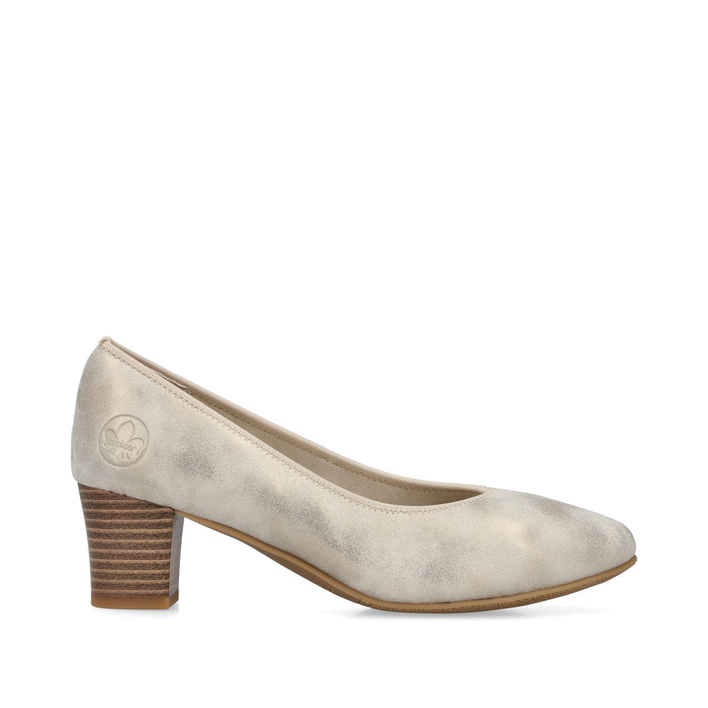 Rieker Ladies Mid Heel Almond Toe Court Shoe