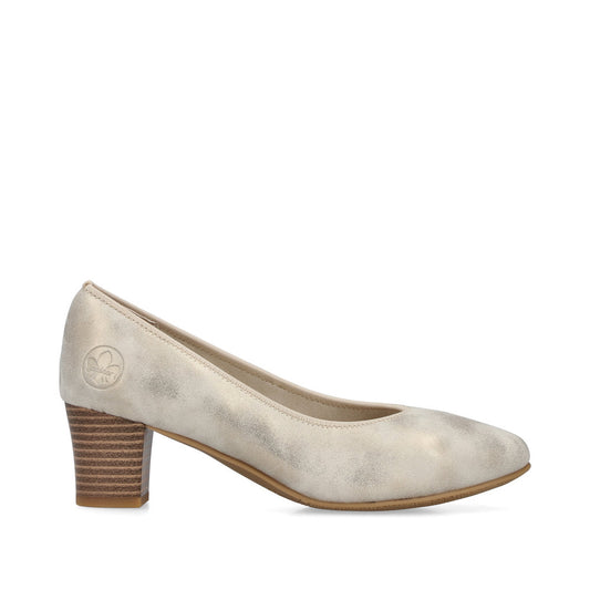 Rieker Ladies Mid Heel Almond Toe Court Shoe