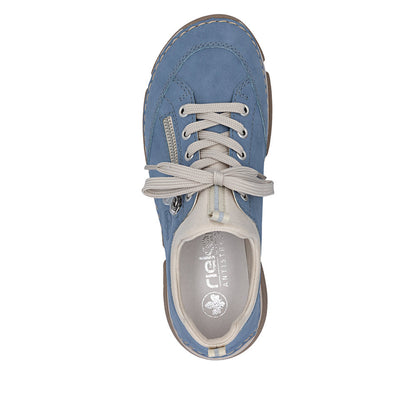 Rieker Ladies Faux Lace Stretch Back Casual Shoe