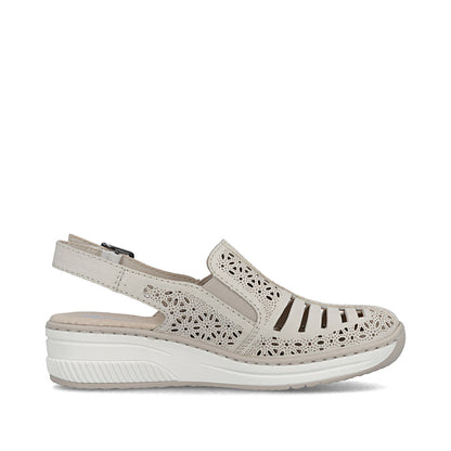 Rieker Ladies High Front Low Wedge Sling Back