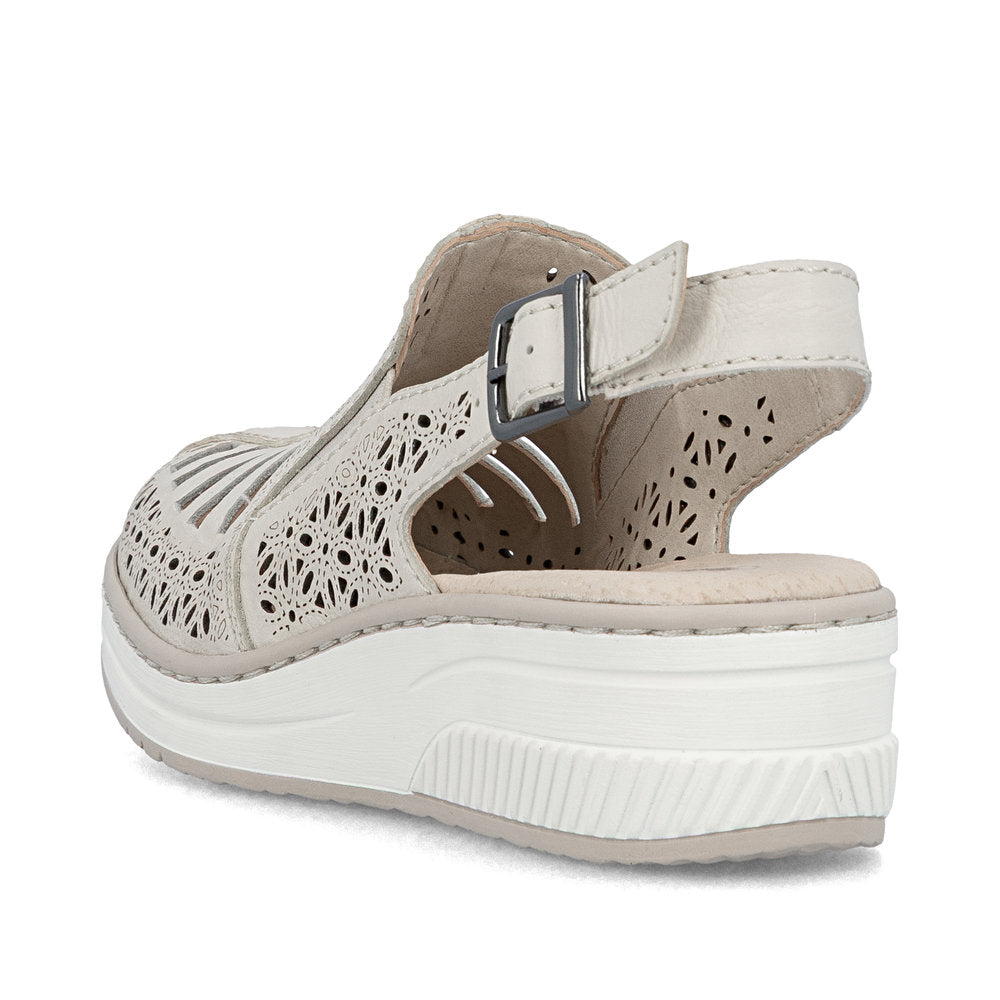 Rieker Ladies High Front Low Wedge Sling Back