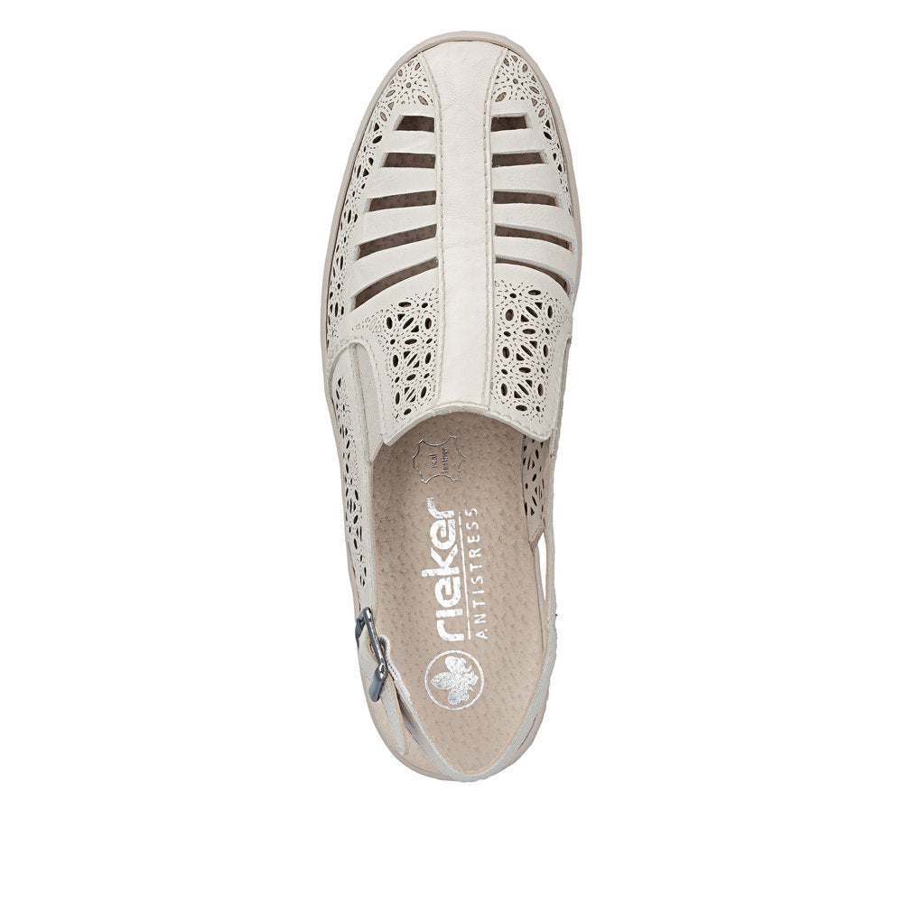 Rieker Ladies High Front Low Wedge Sling Back