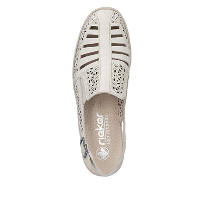 Rieker Ladies High Front Low Wedge Sling Back