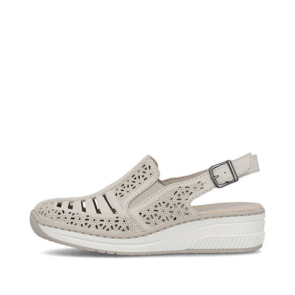 Rieker Ladies High Front Low Wedge Sling Back