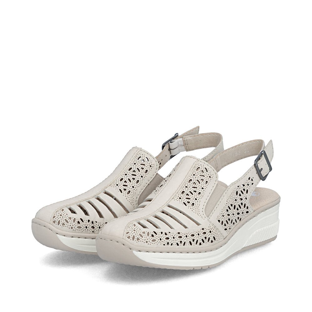 Rieker Ladies High Front Low Wedge Sling Back