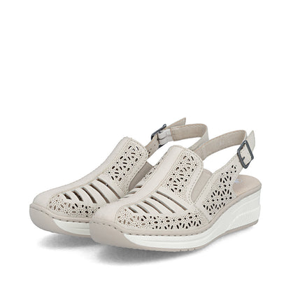 Rieker Ladies High Front Low Wedge Sling Back